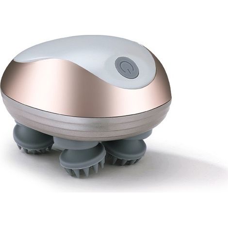 Masseur électrique pour chat chien 4 têtes rotatives silicone 3 vitesses étanche IPX7 recharge USB courbe ergonomique (1/5)