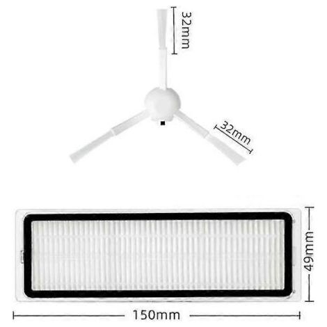NALOOKAMIC Kits d'accessoires pour balais �� brosse lat��rale avec filtre, compatibles avec les balais Bot L10s Ultra.