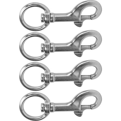 Lot de 4 mousquetons à œillet pivotants en acier inoxydable 316 de qualité marine, pour la plongée sous-marine, pour navire, n° 4 (1/5)