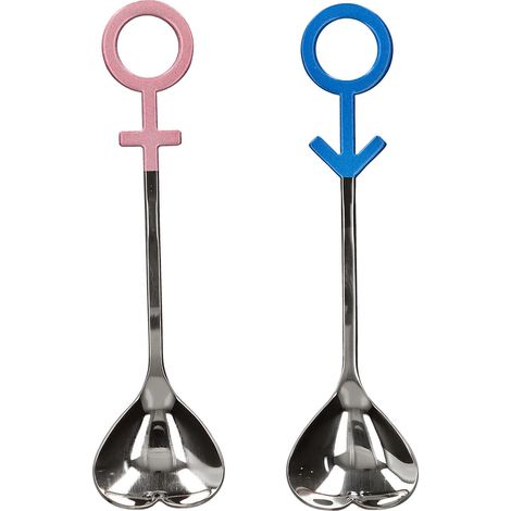 Cuillère en Forme de Cœur pour Couple - Acier Inoxydable 304 pour Cuisine, Maison ou Restaurant - Bleu, Rose, Argent (1/5)