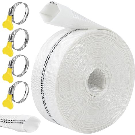 Tuyau Refoulement 1 1/4" Tuyau Plat Tuyau En Tissu 32mm 30m Avec 4Clips pour Pompes à Eau Submersibles Et Autres Bassin De Drainage Irrigation De Jardin Bain à Remous Piscine Ou Puisard (1/5)