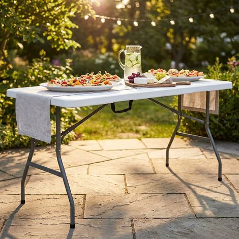 CATE - tavolo catering pieghevole salvaspazio in acciaio e abs