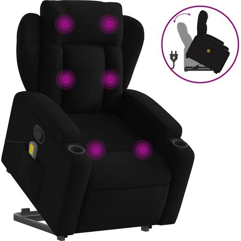 Maison Exclusive - Massagesessel mit Aufstehhilfe Schwarz Stoff