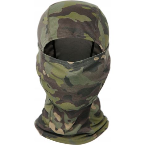 Passamontagna tattico ASG termoattivo militare a 1 foro, mimetico verde.