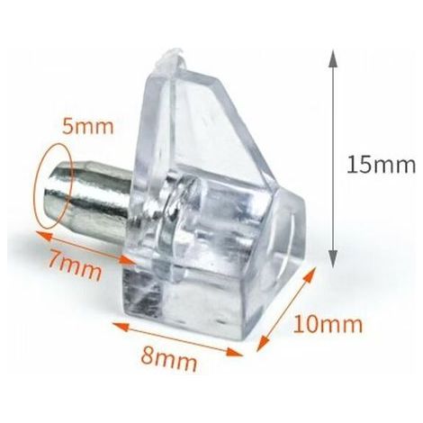 40 Regalträger für Glas oder Holz – 5 mm Durchmesser – Für Schränke und Aufbewahrung – Transparent (1/5)