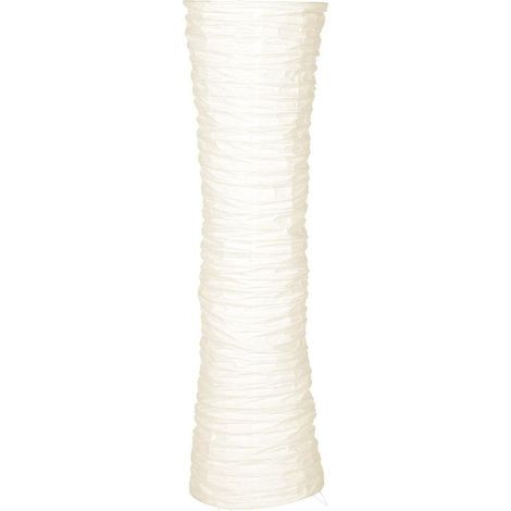 Ein beigefarbener Lampenschirm aus Unomor-Papier, der eine Stehlampe aufwertet (1/5)
