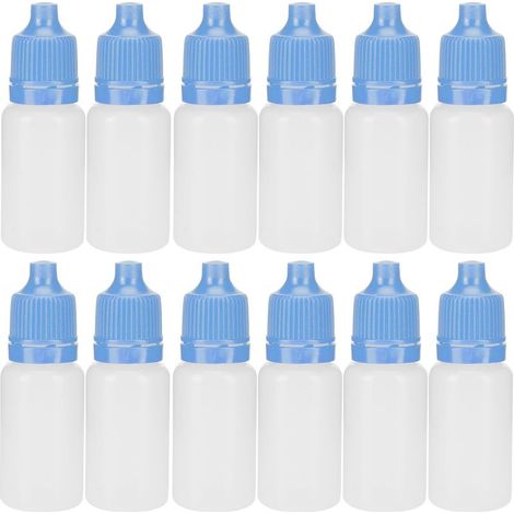 Flacons compte-gouttes vides de 5ml, 50 pièces, contenant de liquide pour les yeux compressible avec couvercles, bouchons bleus (1/5)
