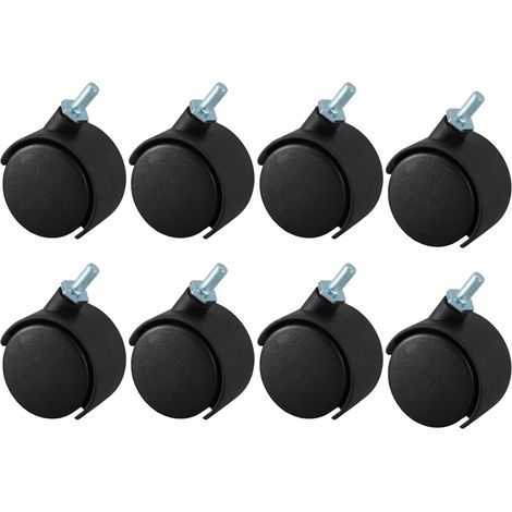 pivotantes de 6 mm avec tige filetée de 40 mm noires (1/5)