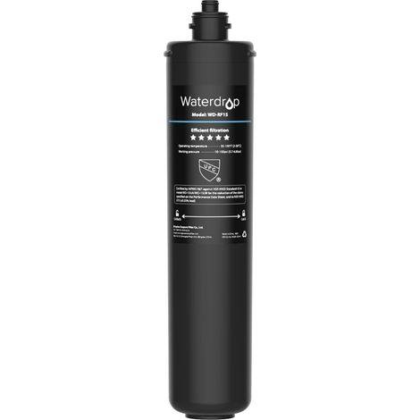Cartouche filtrante de rechange RF15 pour filtre à eau 15UA/15UB sous l'évier, réduit les PFOA/PFOS, PFAS, plomb, chlore, mauvais goût et odeur, 70 000 litres, 19 k gallons haute capacité, 2 ans (1/5)
