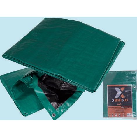 Telo Telone In Polietilene Occhiellato Pesante Colore Nero/Verde 6x8 Mt. (1/5)