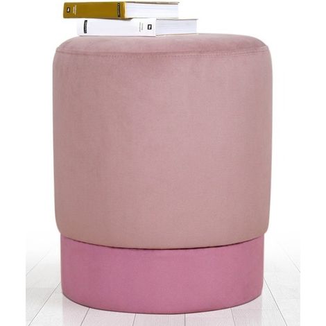 Pouf velours rose Kaly (1/5)