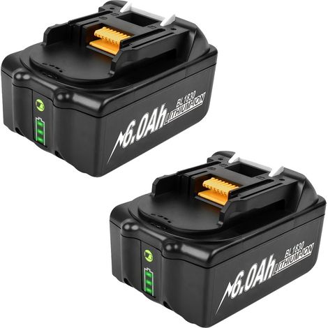 Batería de repuesto para herramientas eléctricas, capacidad de 9000 mAh, voltaje de 18 V, 2 baterías de 6,0 Ah. (1/2)