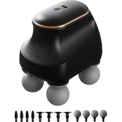 Elektrisches Rückenmassagegerät – Muskelmassagegerät – Fördert die Muskelregeneration – Fünf Intensitätsstufen – 15 x 15 x 13 cm – Schwarz (1/5)