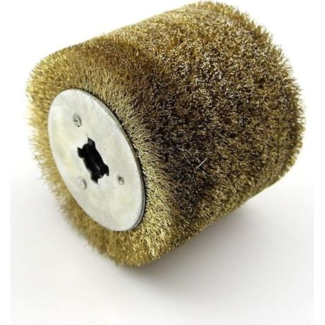 Brosse Nylon Circulaire,Brosse Nylon Abrasifs Brosse métallique 1pcs en Acier Inoxydable Roue for Bois Laque de Polissage et Meule d'ébarbage,120120110mm (Grit : Coarse 0.3mm wire) (1/4)