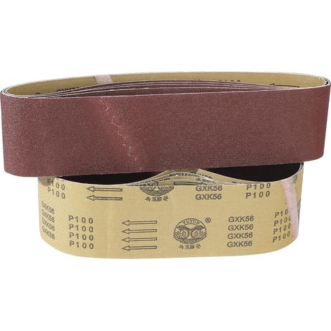 Courroie abrasive oxyde d'aluminium sans fin lot de remplacement pour ponceuse à bande, circonférence 915mm largeur 100mm, jonction sans dénivelé, finition parfaite, grain 80 à 800 (100) (1/2)