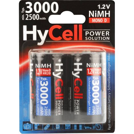 HyCell HR20 3000 Pile rechargeable LR20 (D) NiMH 2500 mAh 1.2 V 2 pc(s) (1/3)