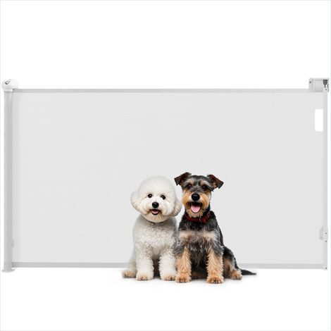 Chatière Barrière pour chien rétractable 149 cm blanc sécurité (1/5)