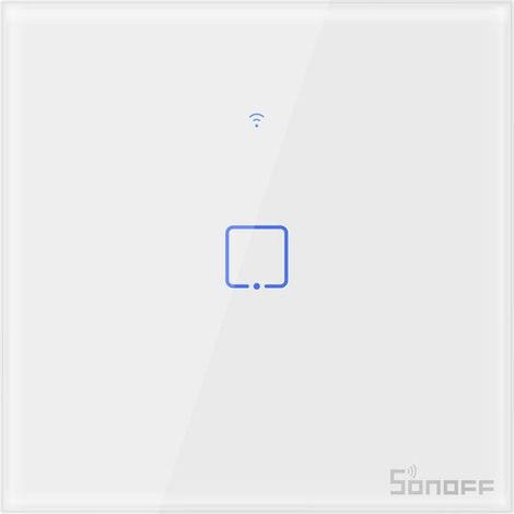 Interrupteur Mural Intelligent,Sonoff Interrupteur Connecté WiFi sans fil,Compatible avec Alexa,Google Home et IFTTT,Interrupteur Tactile Avec Contrôle à Distance et Fonction de Temps(1 Gang)