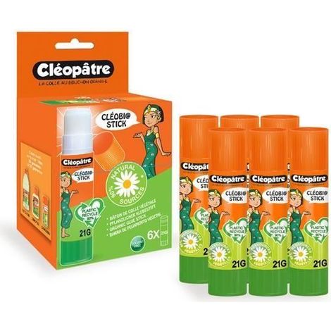 Bâton de Colle VÉGÉTALE - CLEOPATRE - Cléobi@ - 21g - Idéal pour Enfants - Sans Solvant