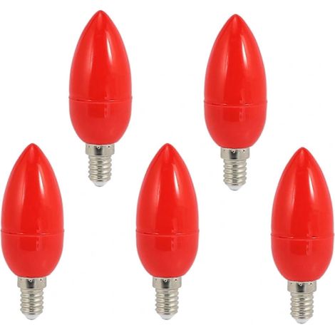 Set di 5 lampadine LED rosse portafortuna, lampadine a risparmio energetico, attacco E14 - AquaForge (1/4)