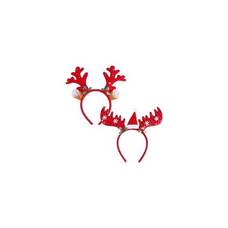 Serre-tête et Bandeau de Renne de Noël - Lot de 2 Accessoires de Cheveux pour Enfants et Adultes - Fêtes de Noël