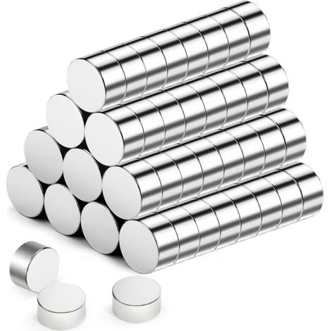 60PCS Petits Aimant Frigo Néodyme Puissants, Magnets Mini Aimants 6x3mm Punaise Métalliques pour Tableau,Frigo, Images,Carte, Tableau Blanc (1/5)