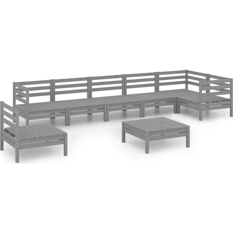 Maison Exclusive - Juego de muebles de jardín 8 piezas madera de (1/5)