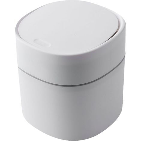 Poubelle - 2 L - Couvercle À Pression - Pour Bureau Table Basse Meuble Lavabo - 1 Pièce (1/5)