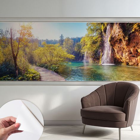 Papier peint adhésif décoratif avec colle pour salon chambre et bureau Installation rapide Paysage naturel 250x104 cm (1/5)