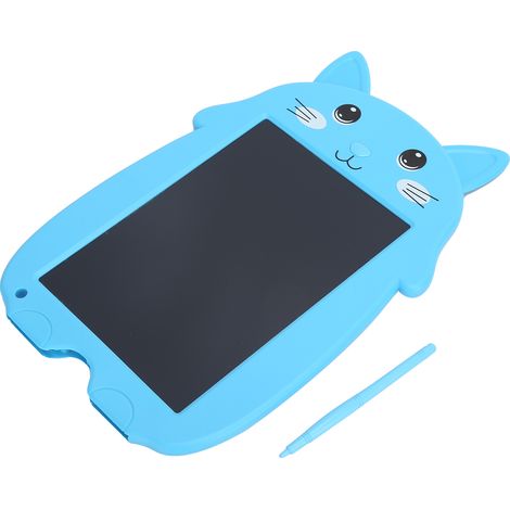 Ardoise Magique 9 Pouces avec Verrou Anti-Effacement - Dessin Enfant, Style Chat Bleu (1/5)