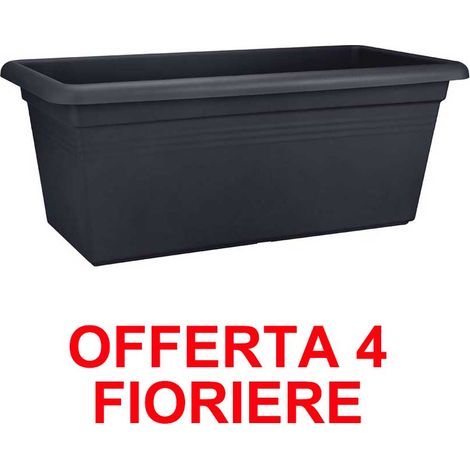 OFFERTA 4 FIORIERA GREEN BASICS GARDEN XXL 60CM LIVING BLACK ELHO