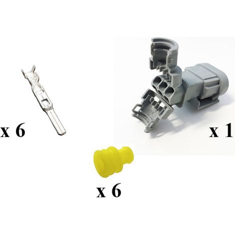 Kit Connettore Framatome Femmina 6 Vie Tenuta Stagna Grigio