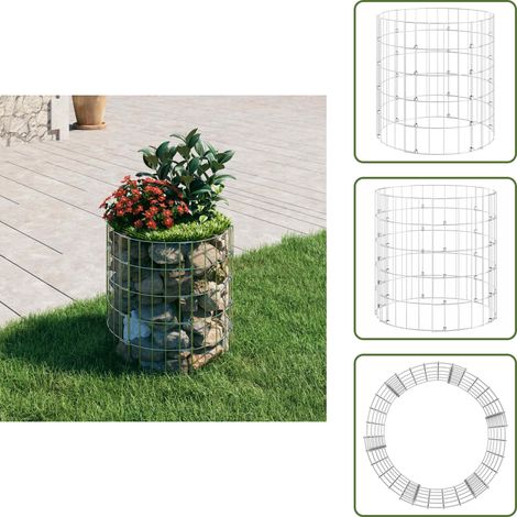 Poteau à gabion circulaire Acier galvanisé Ø50x50 cm - Clôture Ronde - Gabion Rond - Bordure De Jardin - Panneau De Clôture - Décoration Extérieure (1/5)