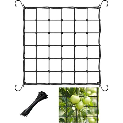 Tuteur Filet Élastique 3x3FT pour Plantes d'Intérieur, Support Robust avec 4 Crochets, Grille de Jardinage pour Serre de Culture, Treillis Résistant (1/5)