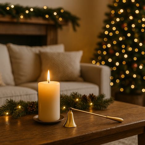 Spegnicandela decorazione dorata in alluminio solo per uso decorativo da 4,5 x 23 x h 4,5 (1/3)