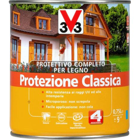 protettivo completo per legno protezione classica, colore mogano - 0,75 litri (1/2)