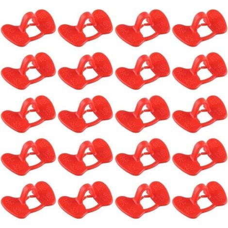 20 Pcs Lunettes de poulet, Pas de Lunettes de Poulet à Boulonner, Les Lunettes Anti-picage Des Poulets équipement Agricole Rouge (1/4)