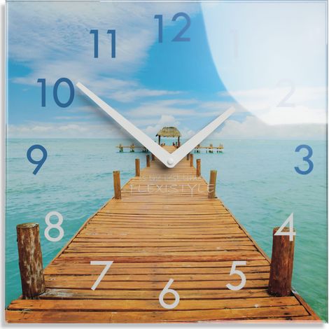 Reloj de pared moderno "Recuerdos de vacaciones" (1/4)