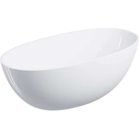 OMNIRES Shell - Freistehende Badewanne, 148x75 cm, weiß glänzend SHELL148WWBP (1/2)