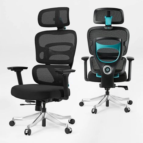 Eureka Ergonomic Chaise Gaming Ergonomique en Maille Respirante, Fauteuil de Bureau Gamer mit Appui-Tête 4D et Accoudoirs 3D, Siège PC avec Soutien Lombaire Réglable (1/5)