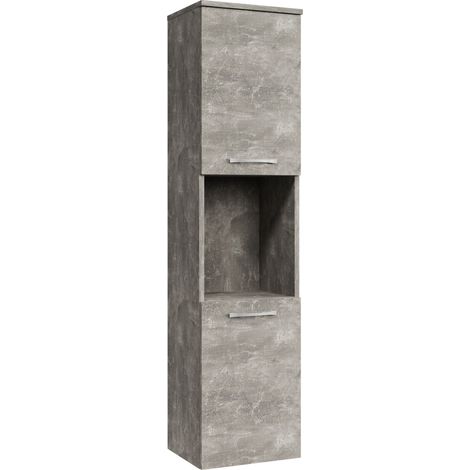 Badezimmer Schrank Montreal 131 cm - Beton – Hängender Hochschra
