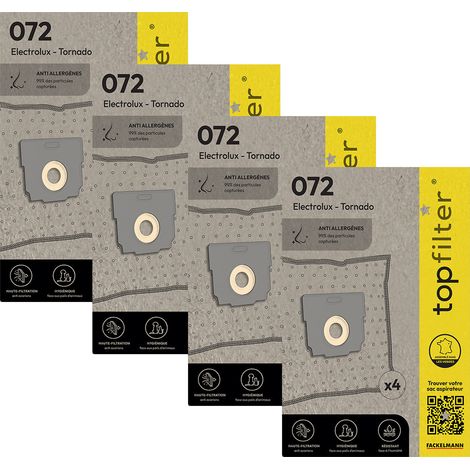 Lot de 4 packs de 4 sacs aspirateur 64072 Tornado TopFilter Premium (1/5)