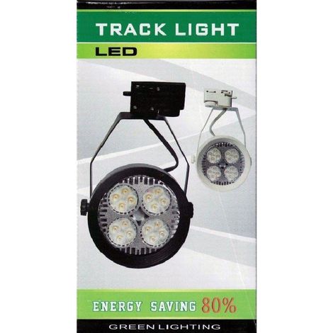 TrAdE Shop Traesio - Track Light Con Lampada Par 40 Watt Ventilata Attacco E27 Con Portalampada - Nero