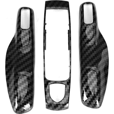 3 pcs/ensemble Fiber De Carbone Style Clé De Voiture Garniture Couverture Fit pour Porsche Cayman/Macan/Boxster (1/5)