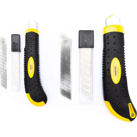 TrendLine Abbrechmesser-Set 18 mm / 9 mm mit 5 Ersatzklingen Teppichmesser (1/2)