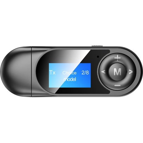 Adaptateur Bluetooth Émetteur-Récepteur 2-en-1 - Bluetooth 5.0 - Affichage LCD - Entrée 3,5 mm - Pour TV PC Casques Enceintes - 1 Pièce (1/5)