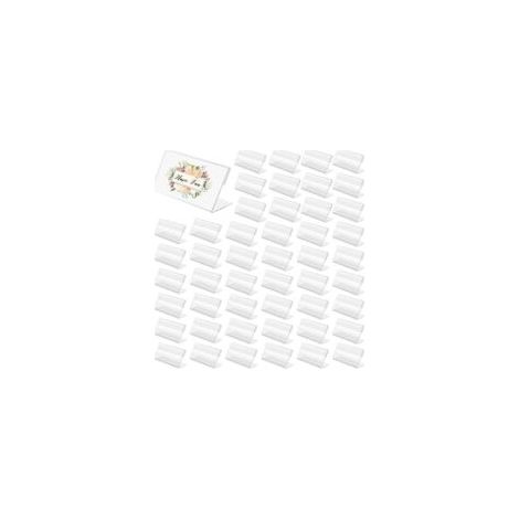 48 Stück Preisschildhalter, transparenter Acryl-Preisständer, Etikettenhalter für Bäckereien, Lebensmittelgeschäfte, Büros (6 x 4 cm) - Crezuo