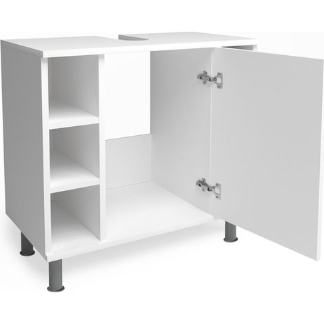 Mobile sottolavabo per bagno Fynn, Bianco, 60 x 54 cm, Vicco