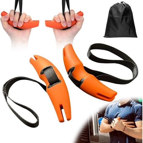 Poignées de Fitness Polyvalentes avec Bande de Résistance Réglable – 1 Paire pour Barres, Haltères et Rameurs
