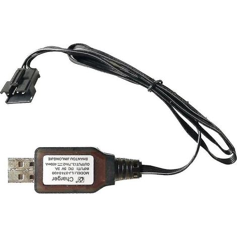 Chargeur 7,4 V 3,7 V x2 pour batterie Li-ion SM-4P, jouets électriques radiocommandés (voiture, bateau), câble USB H (1/5)